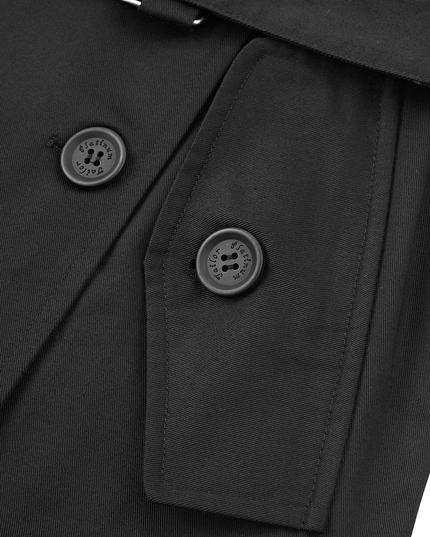 Women's Traditional Black Double Breasted Trench Coat