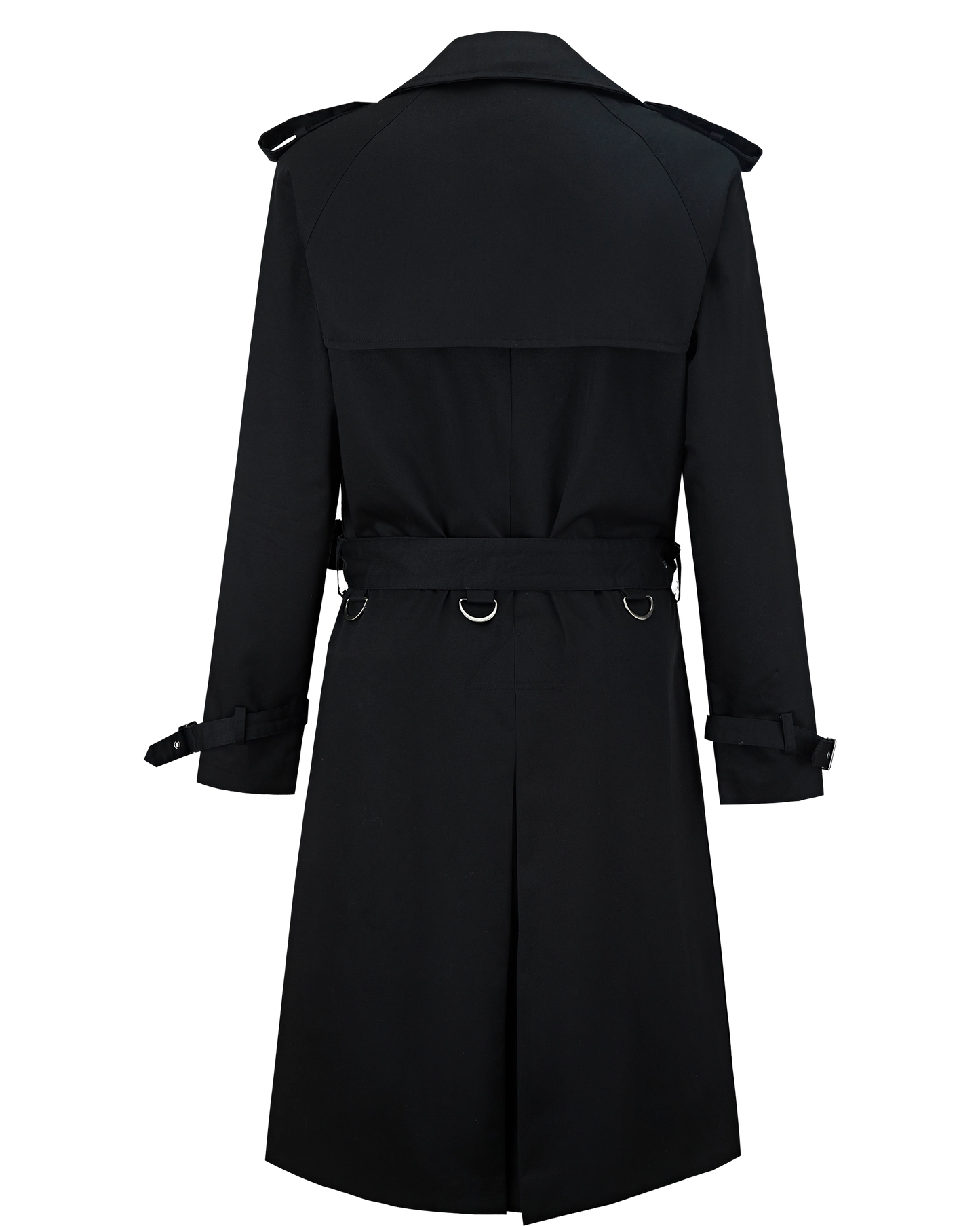 Women's Traditional Black Double Breasted Trench Coat