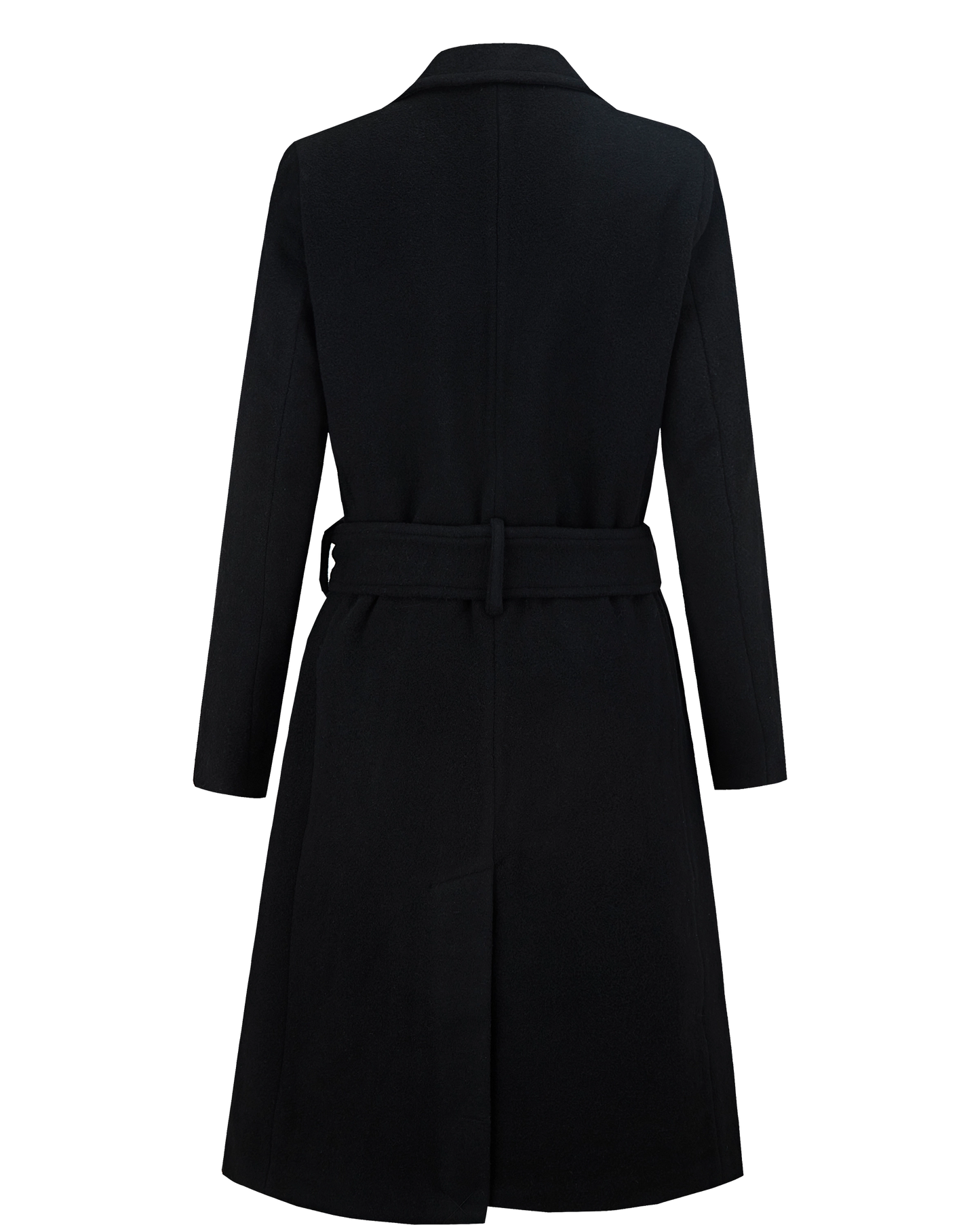 Women's Black Wool Cashmere Long Overcoat