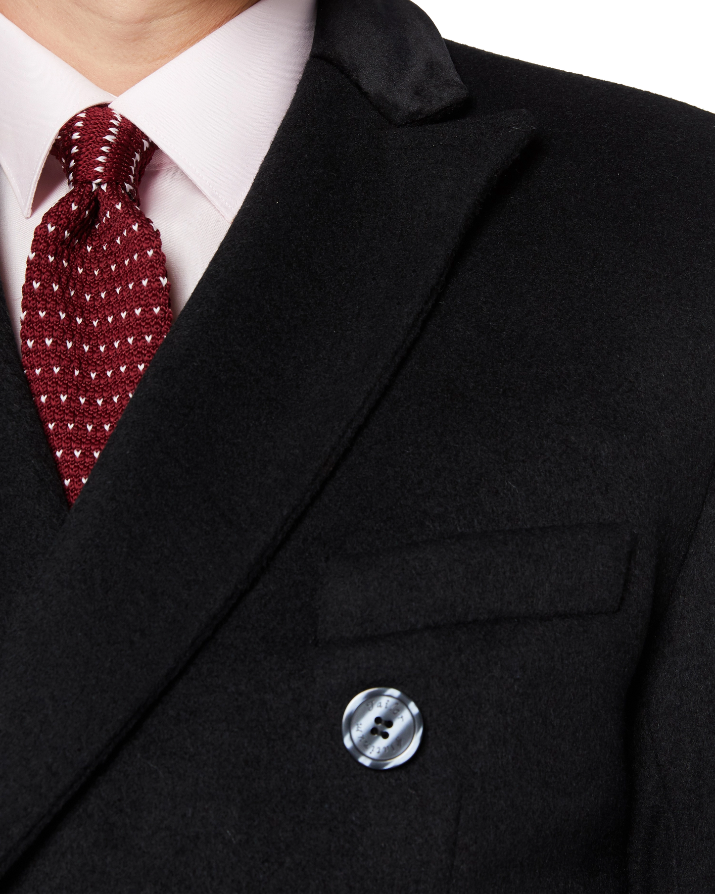 Black Double Breasted Wool Cashmere Overcoat - The Platinum Tailor