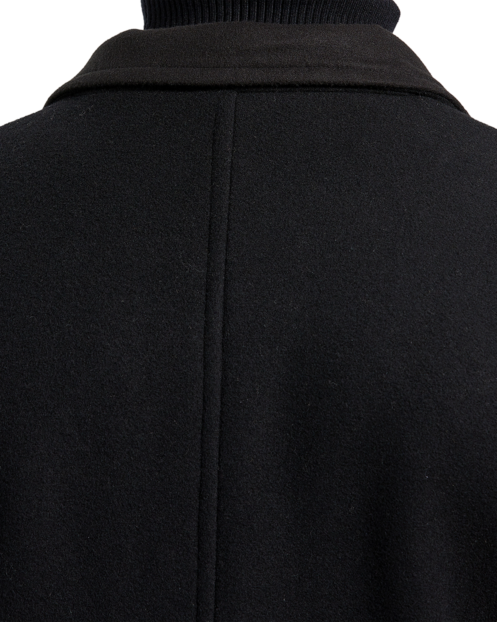 Black Double Breasted Wool Cashmere Long Overcoat - The Platinum Tailor