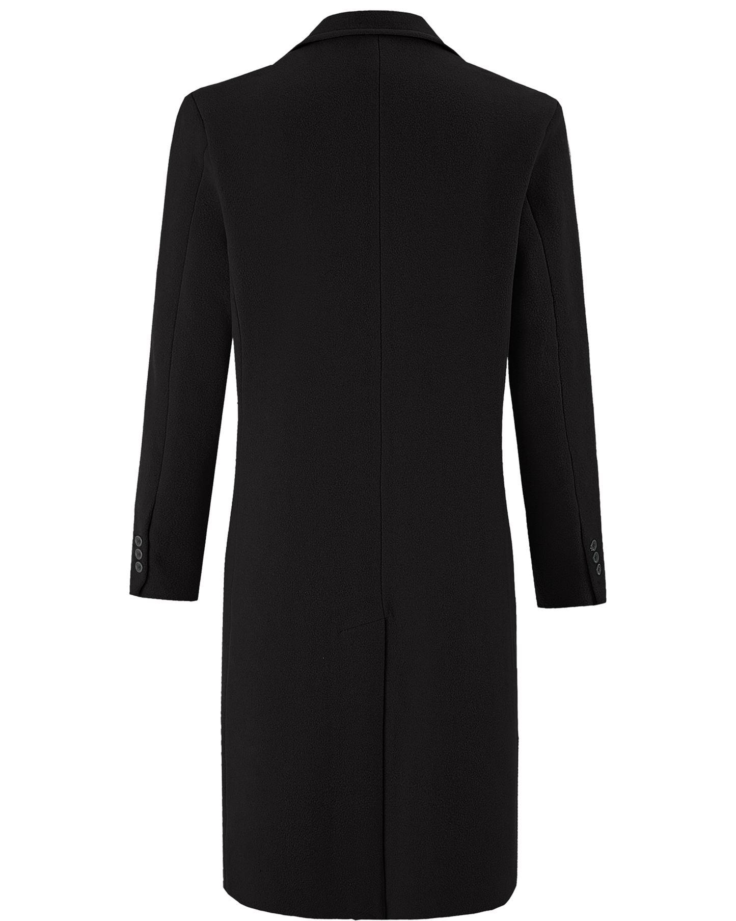 Black Wool Cashmere Bond Overcoat Black Lining - The Platinum Tailor