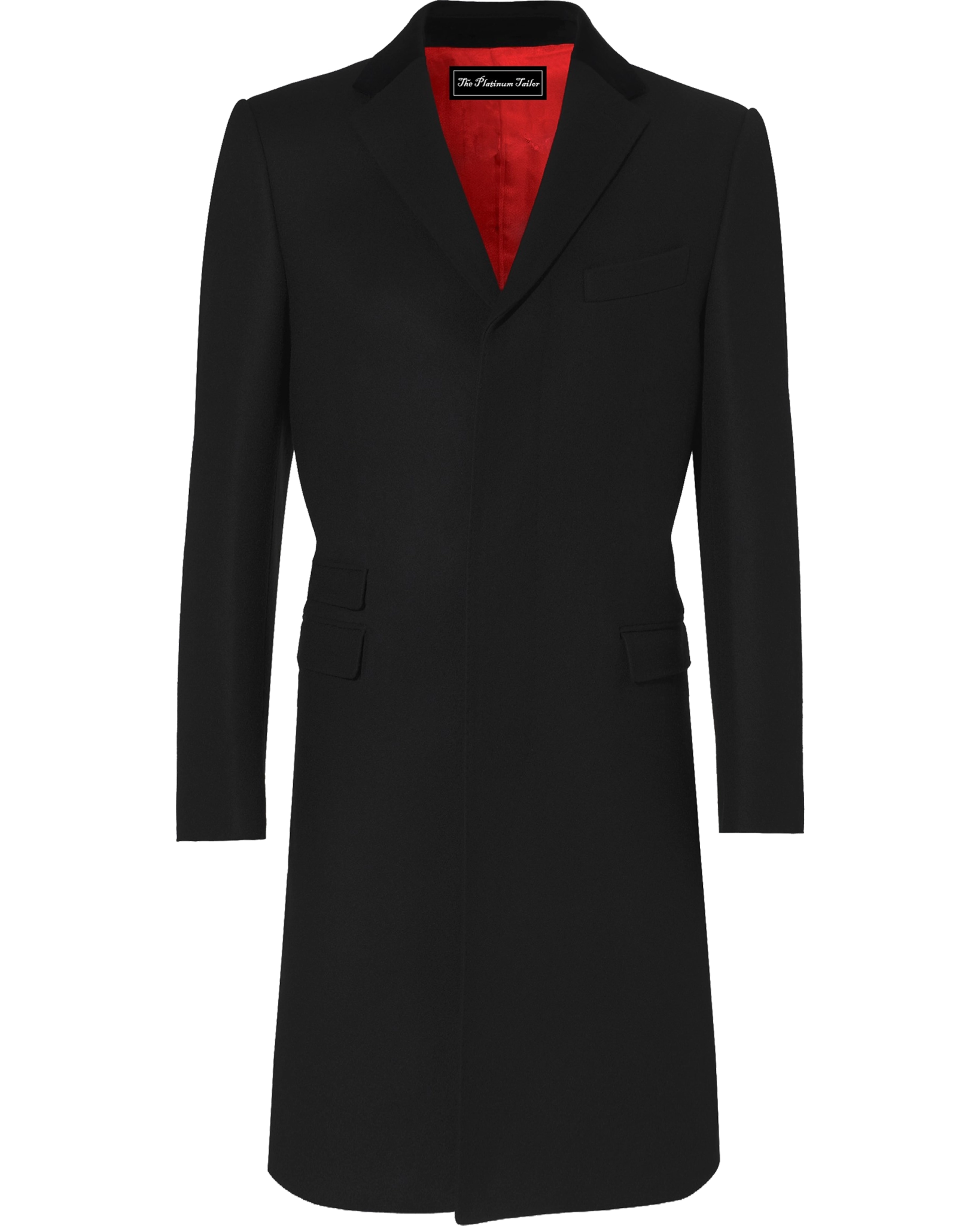 Black Wool Cashmere Covert Overcoat - The Platinum Tailor