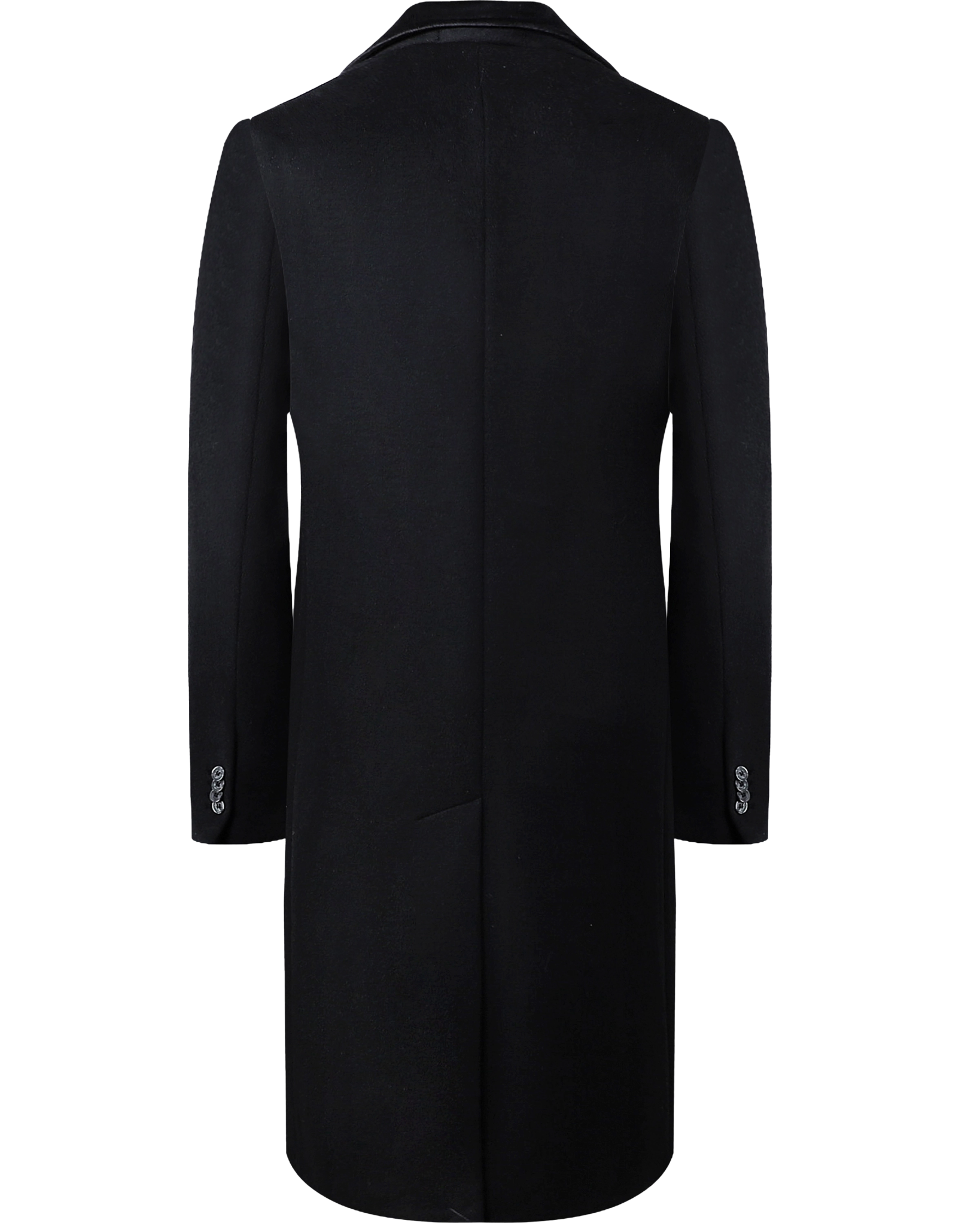 Black Wool Cashmere Covert Overcoat - The Platinum Tailor
