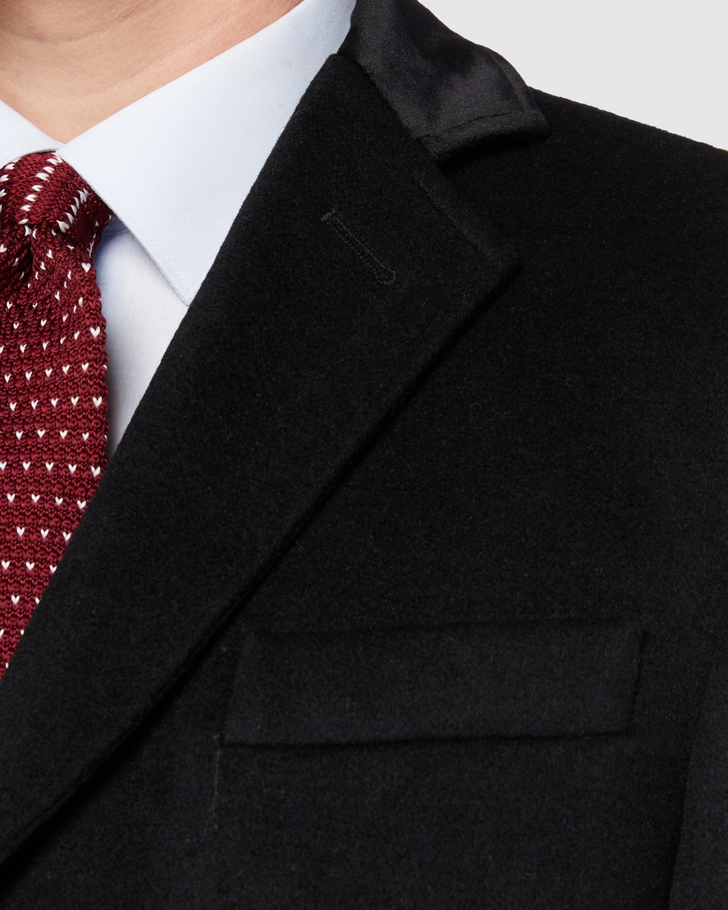 Black Wool Cashmere Covert Overcoat With Black Lining - The Platinum Tailor