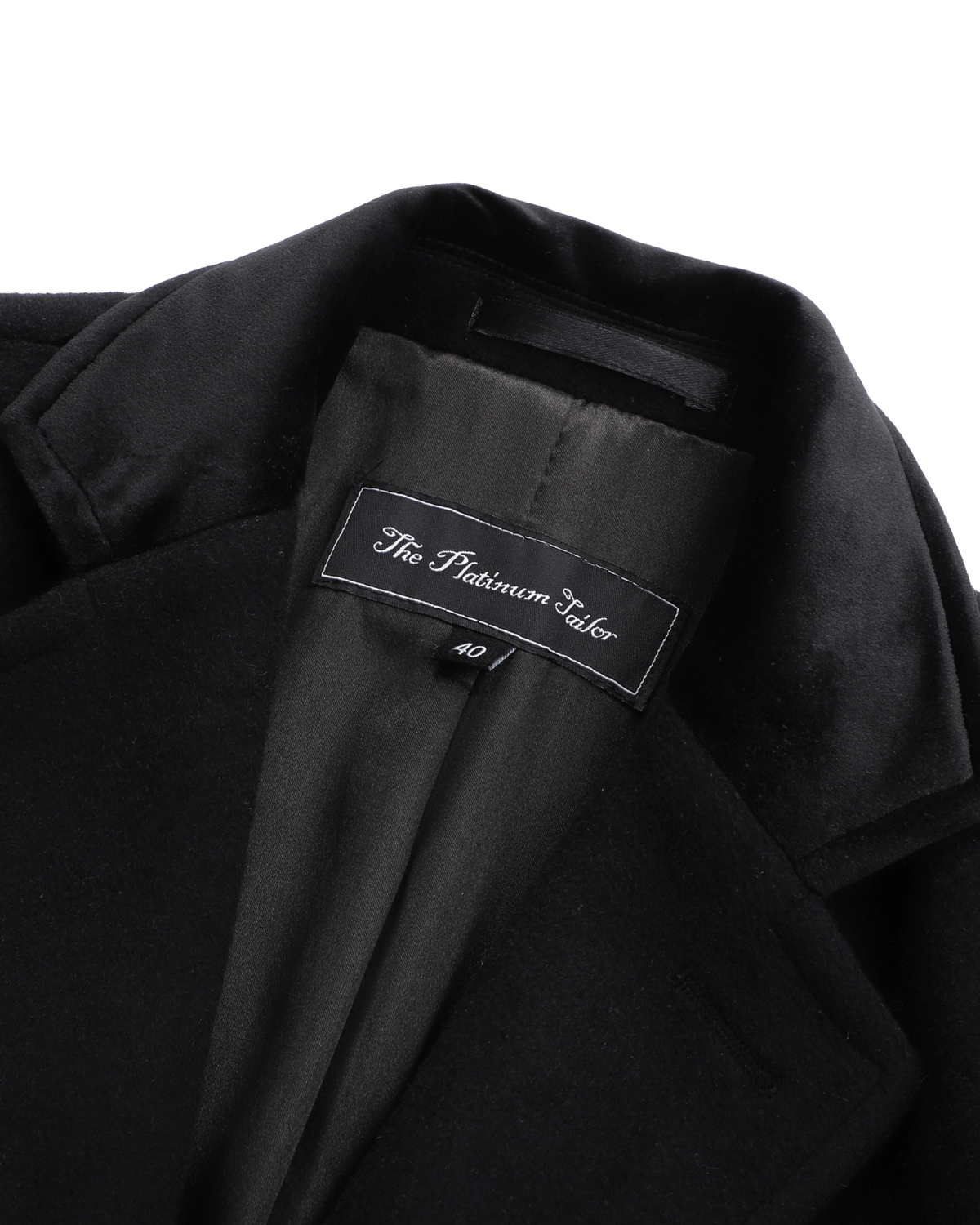 Black Wool Cashmere Covert Overcoat With Black Lining - The Platinum Tailor