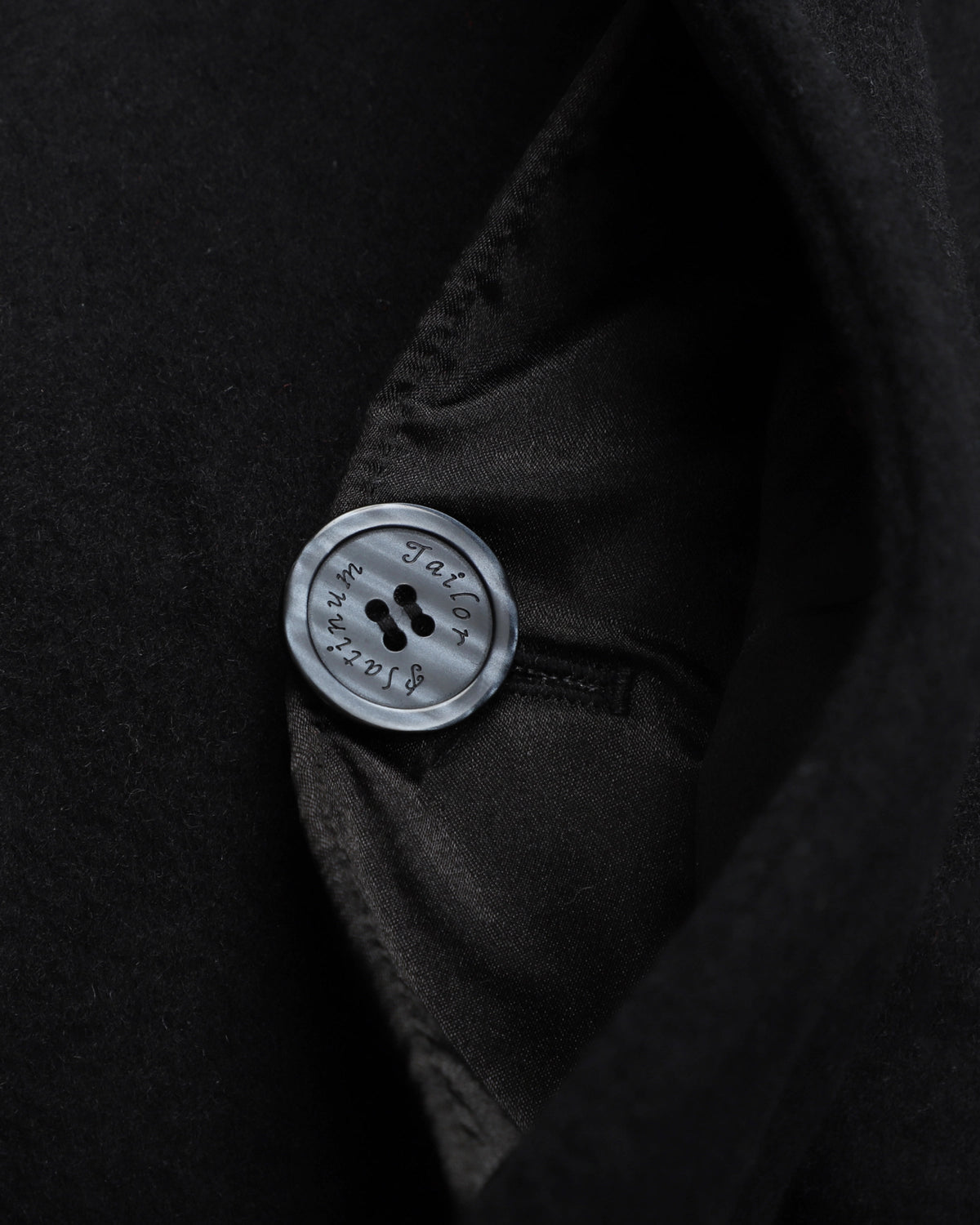Black Wool Cashmere Covert Overcoat With Black Lining - The Platinum Tailor