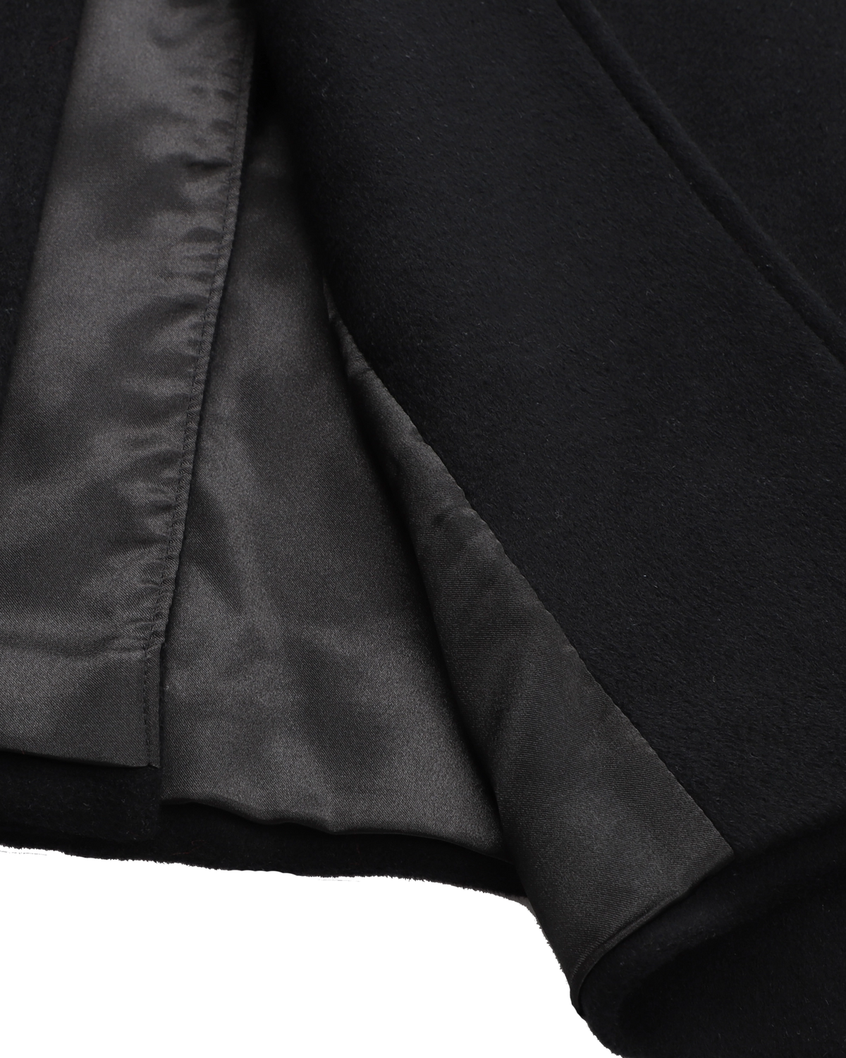 Black Wool Cashmere Covert Overcoat With Black Lining - The Platinum Tailor