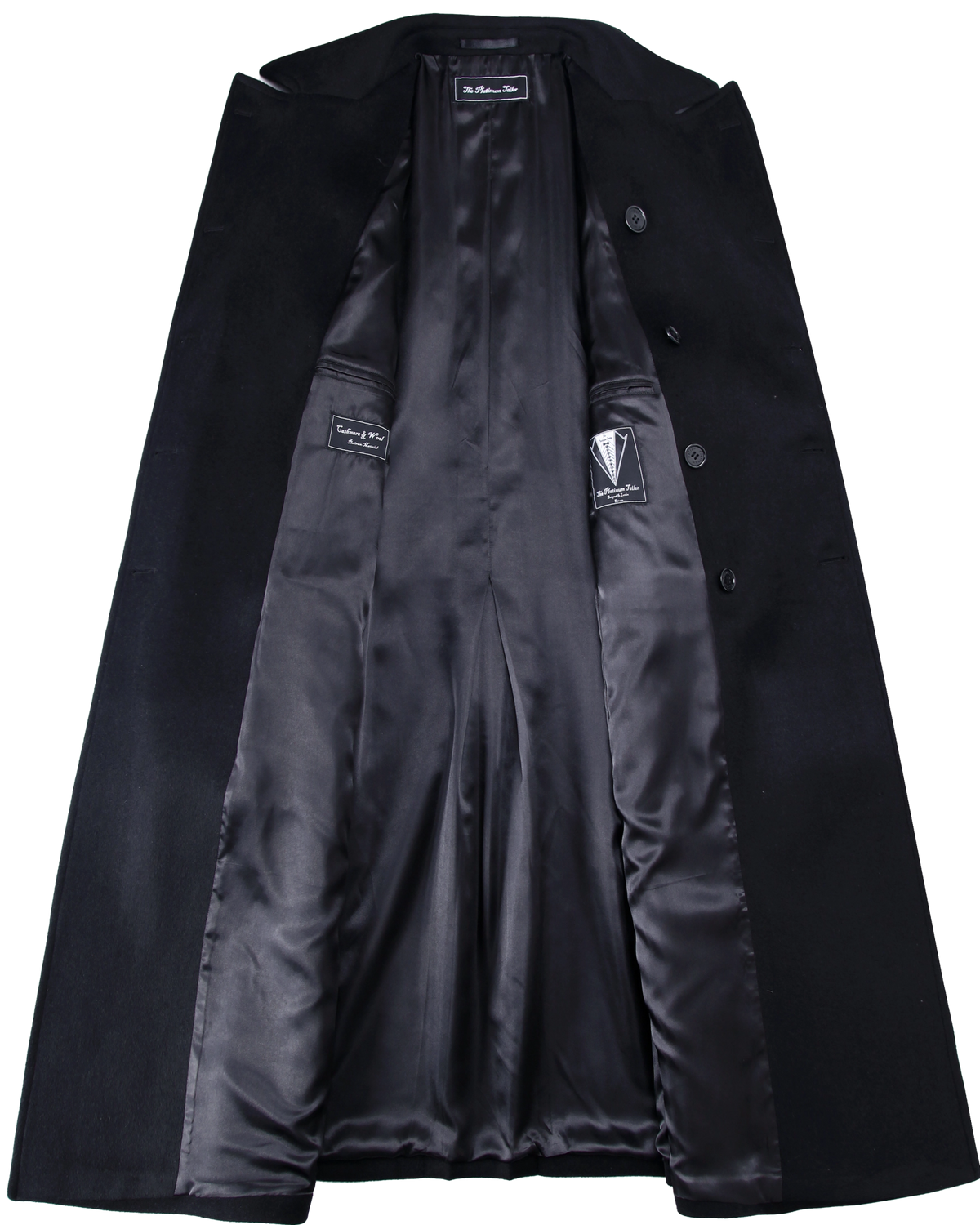 Black Wool Cashmere Greatcoat - The Platinum Tailor