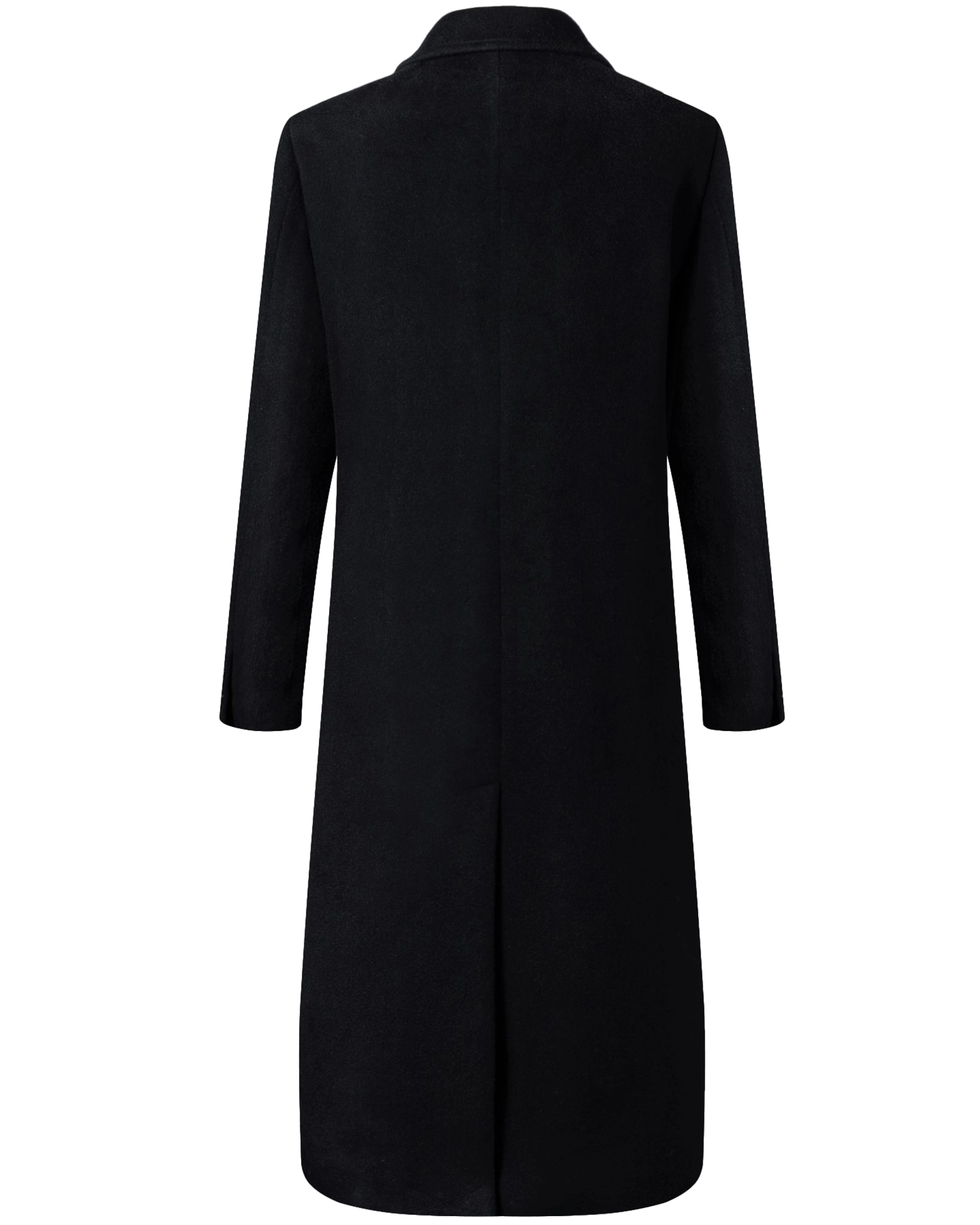 Black Wool Cashmere Long Overcoat - The Platinum Tailor