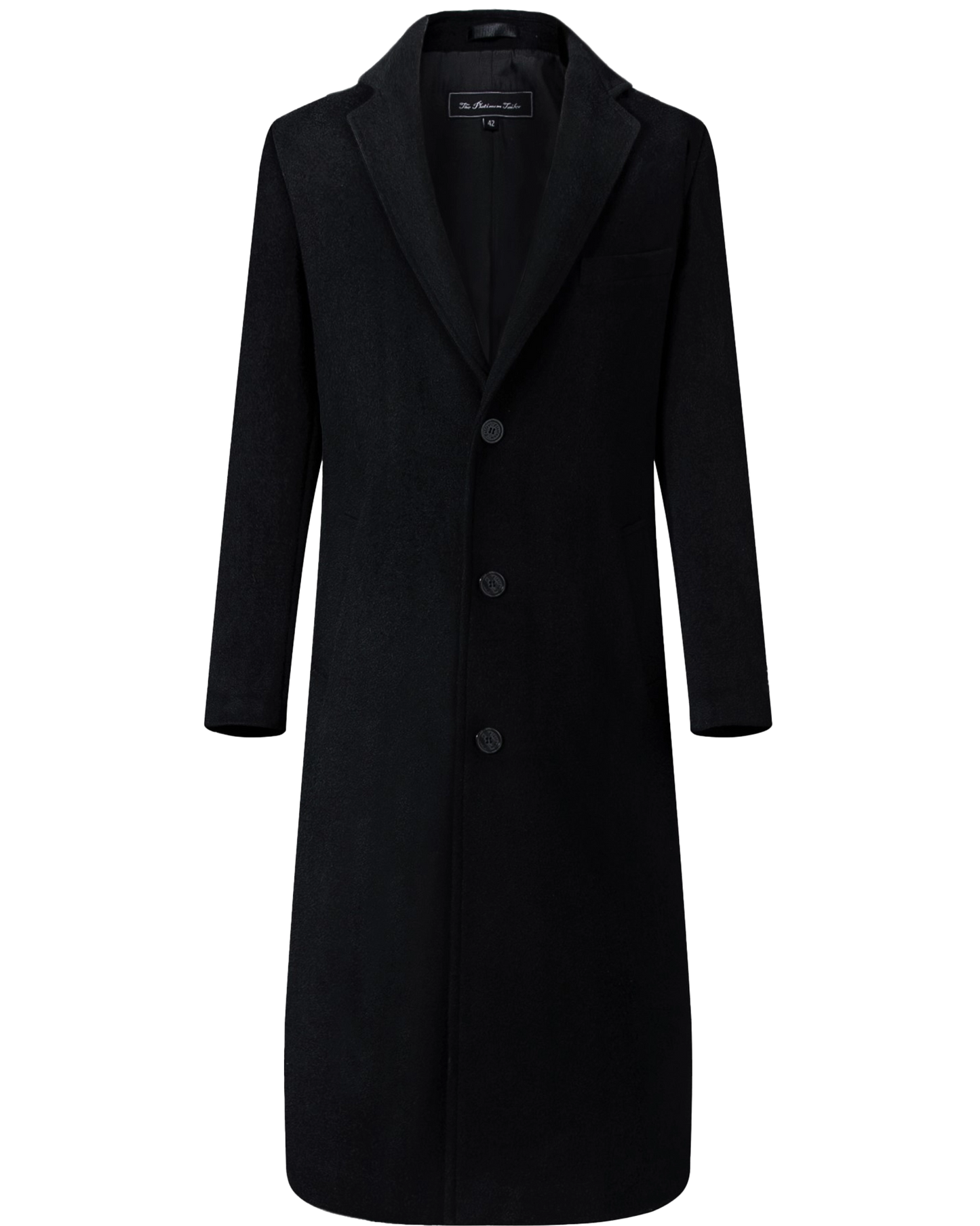 Black Wool Cashmere Long Overcoat - The Platinum Tailor