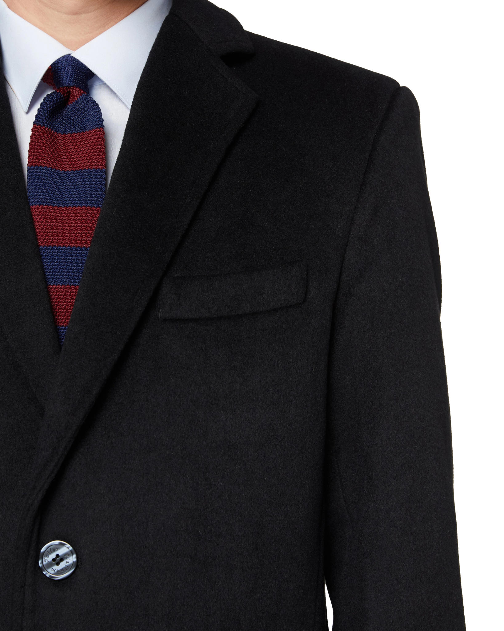Black Wool Cashmere Long Overcoat - The Platinum Tailor