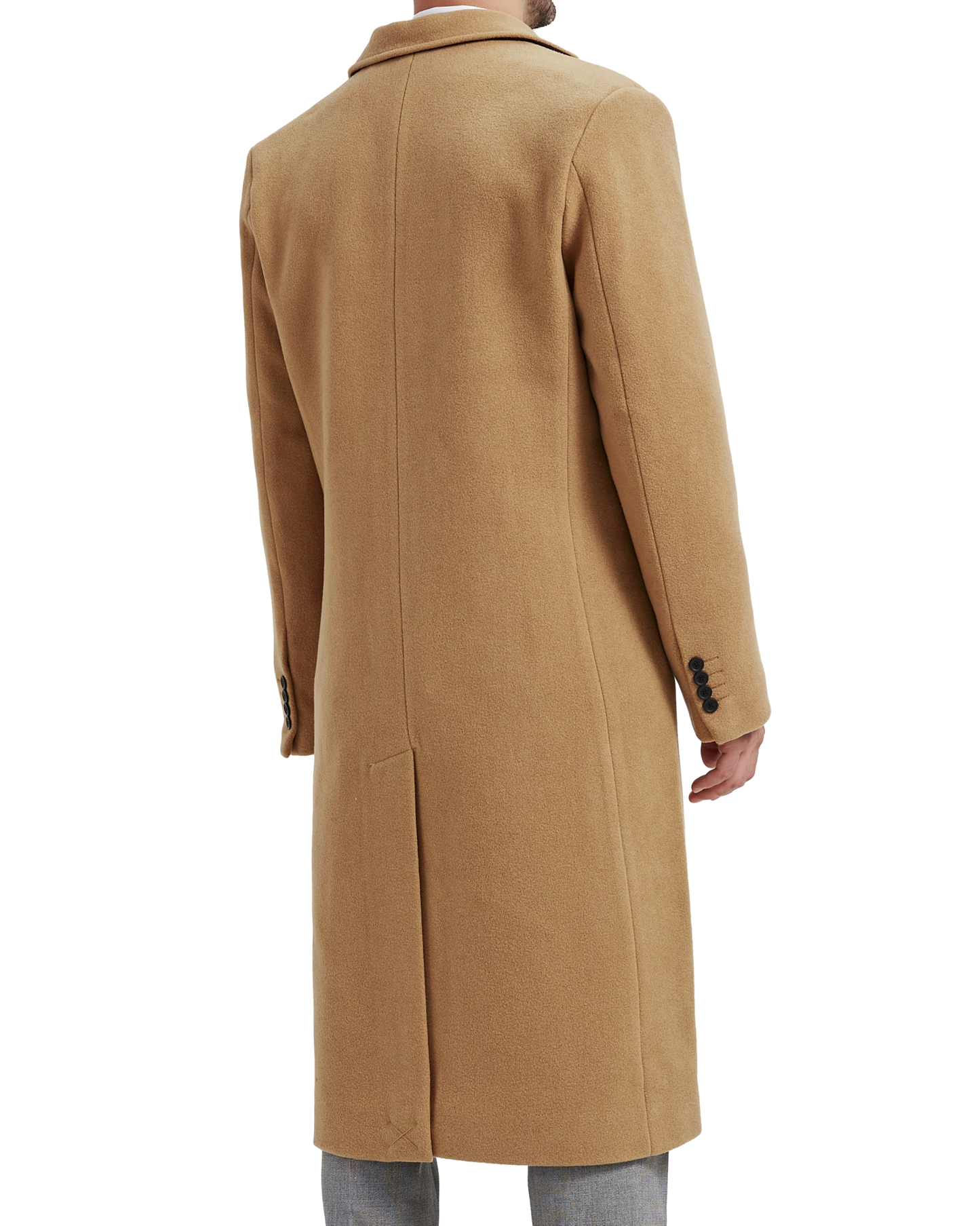 Camel Wool Cashmere Long Overcoat - The Platinum Tailor