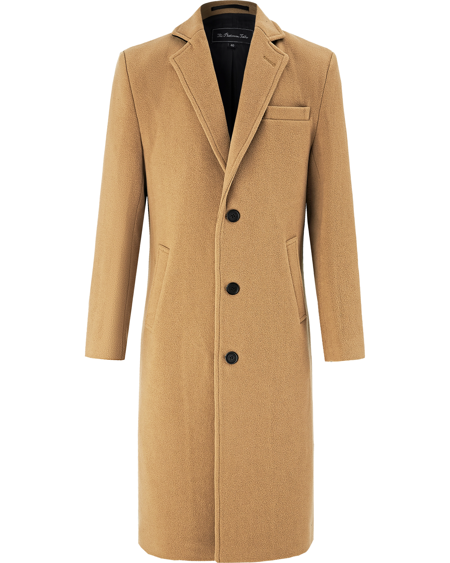 Camel Wool Cashmere Long Overcoat - The Platinum Tailor