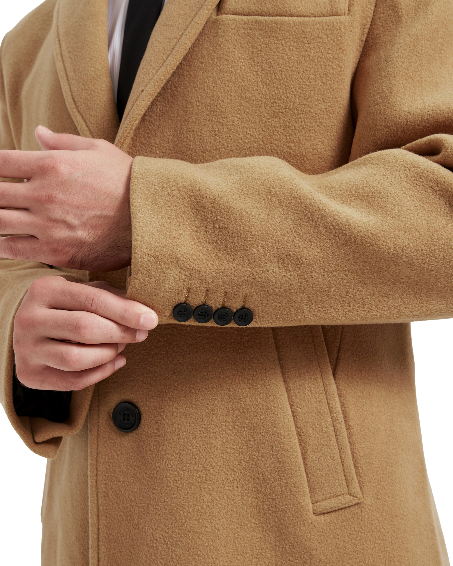 Camel Wool Cashmere Long Overcoat - The Platinum Tailor