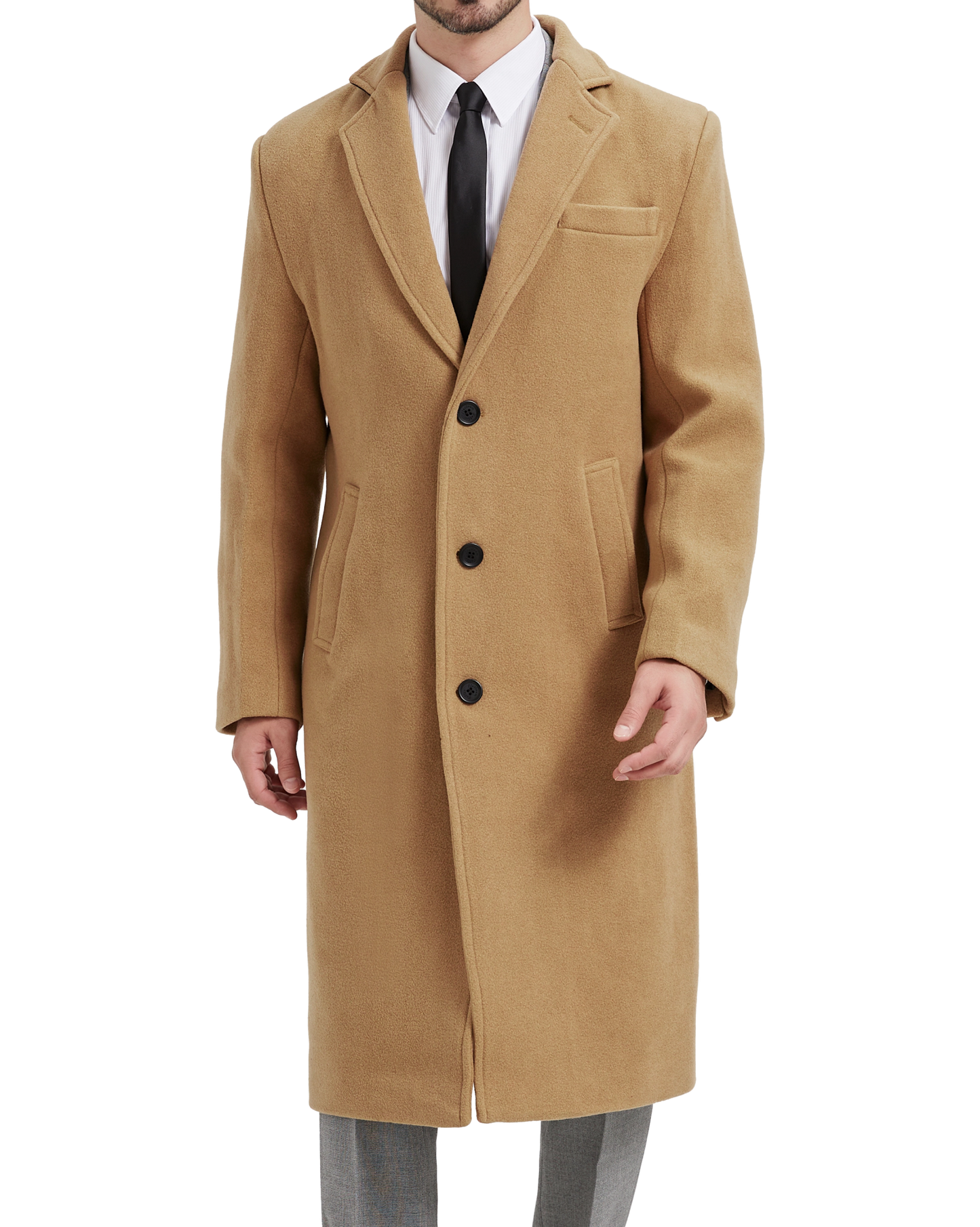 Camel Wool Cashmere Long Overcoat - The Platinum Tailor