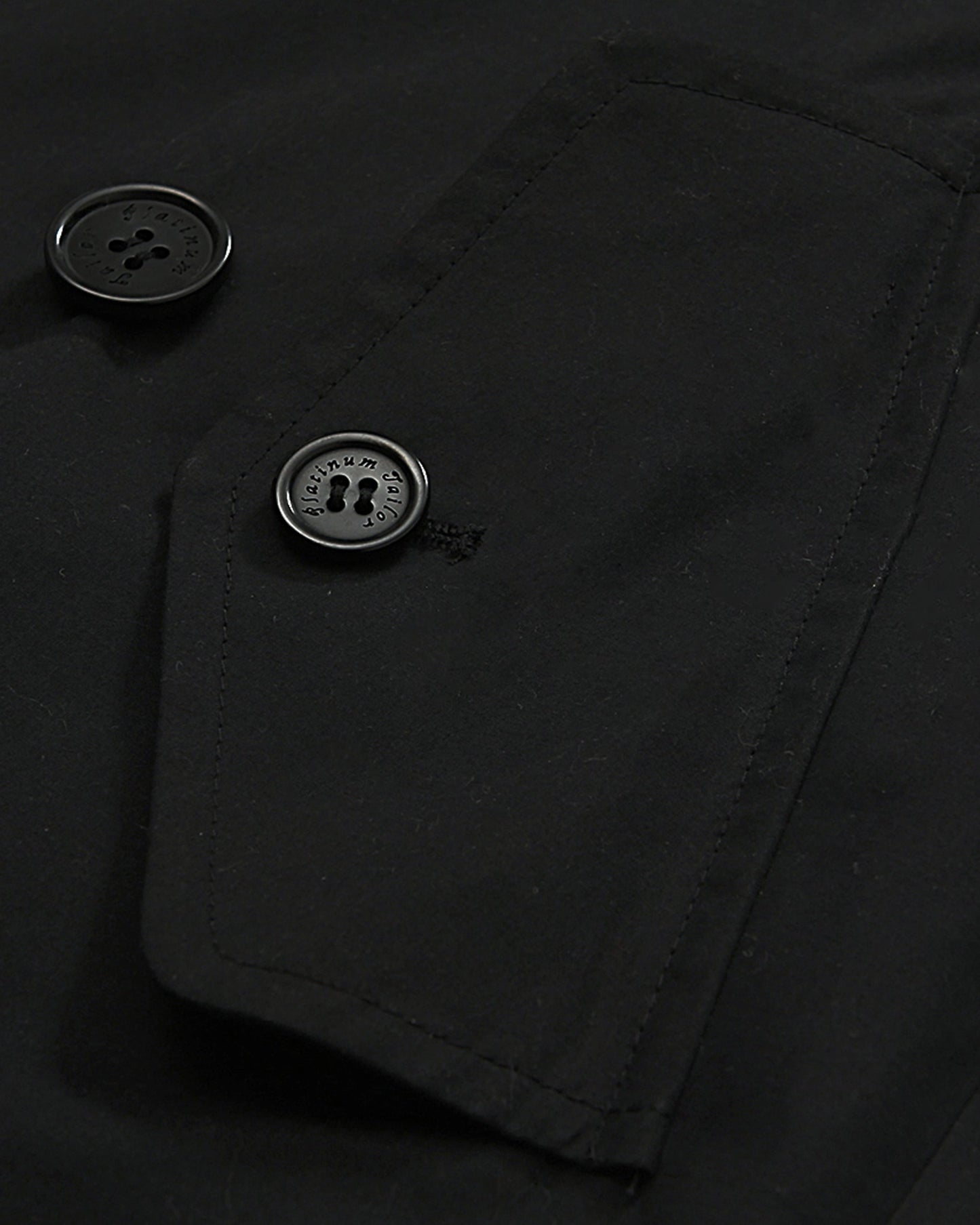 Traditional Black Double Breasted Trench Coat - The Platinum Tailor