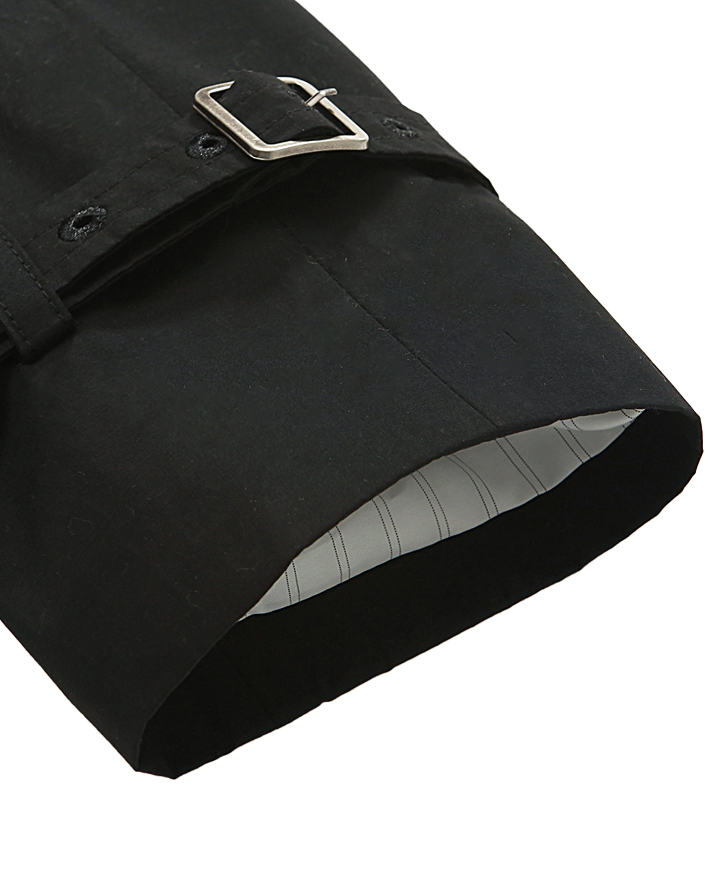 Traditional Black Double Breasted Trench Coat - The Platinum Tailor