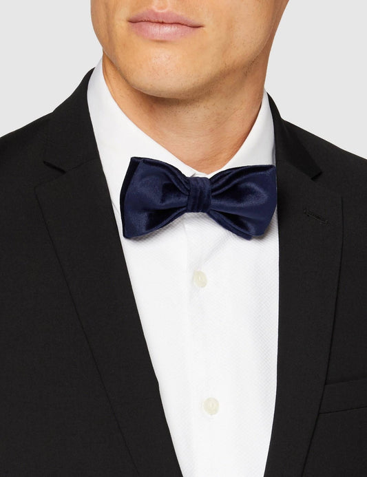 Mens Navy Blue Formal Velvet Bow Tie Pre Tied - The Platinum Tailor