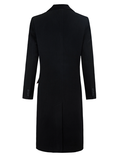 Women's Black Wool Cashmere Covert Overcoat