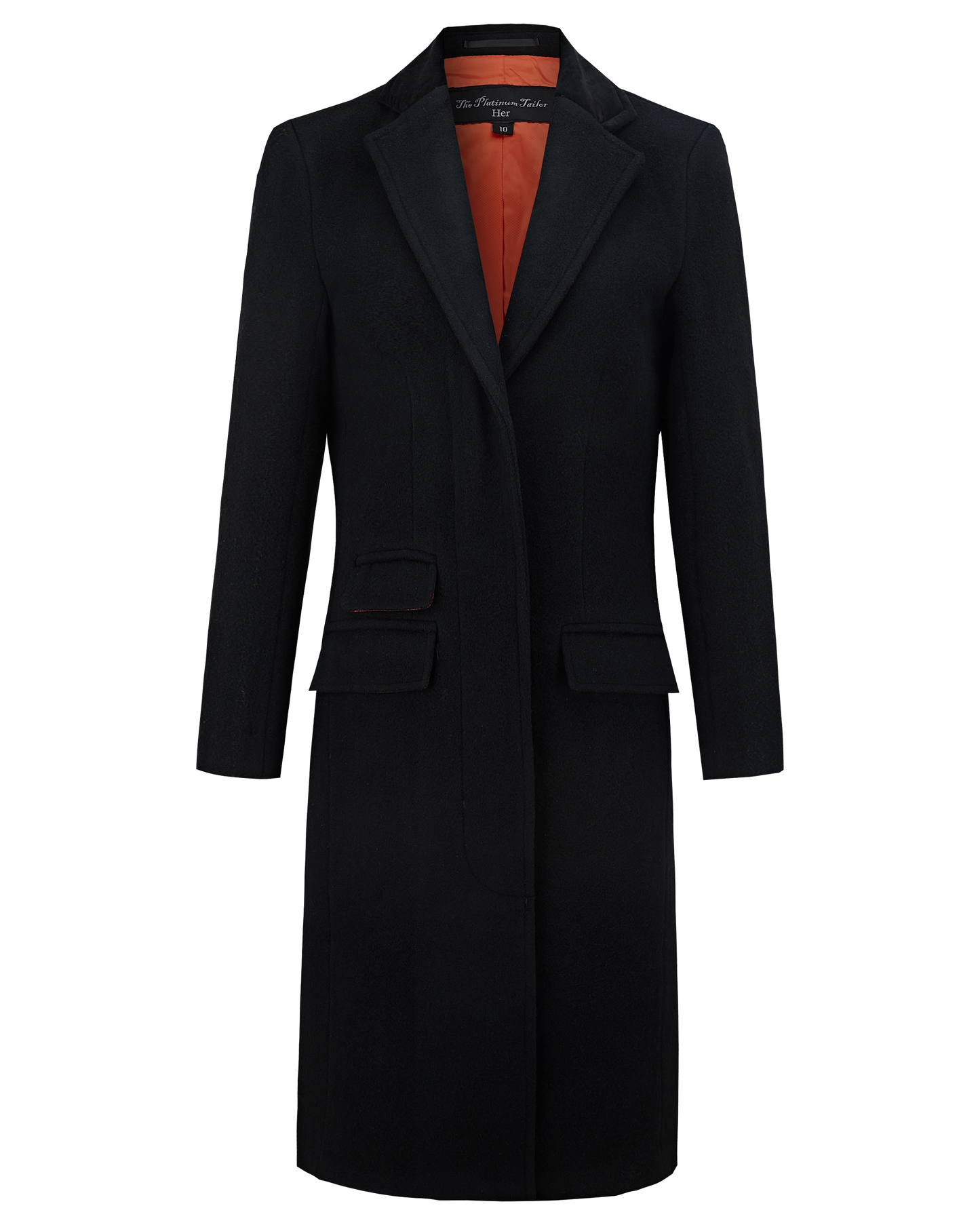 Women's Black Wool Cashmere Covert Overcoat