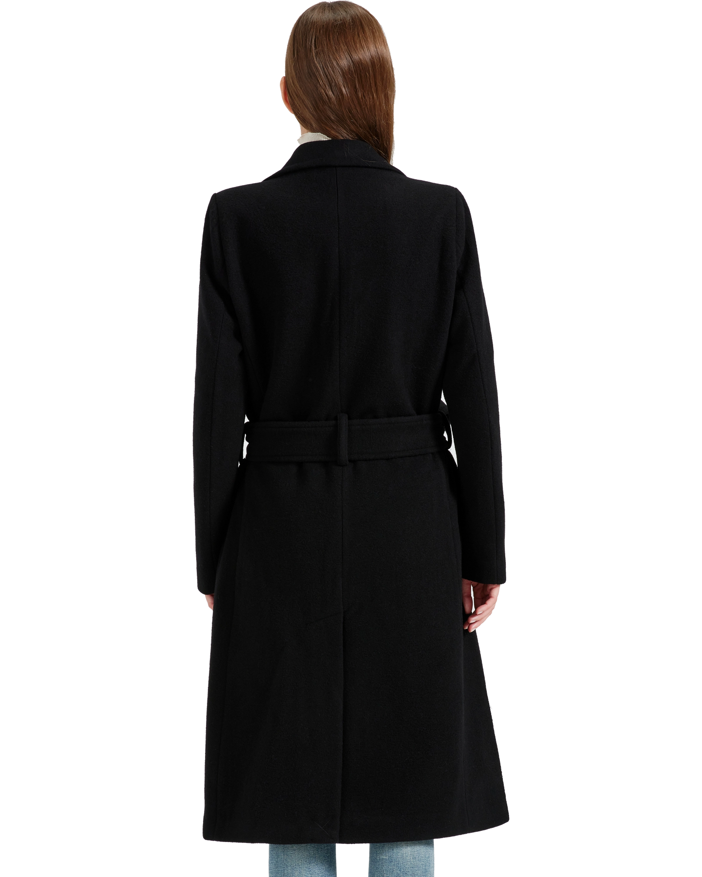 Women's Black Wool Cashmere Long Overcoat