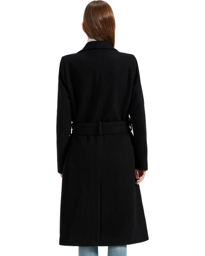 Women's Black Wool Cashmere Long Overcoat