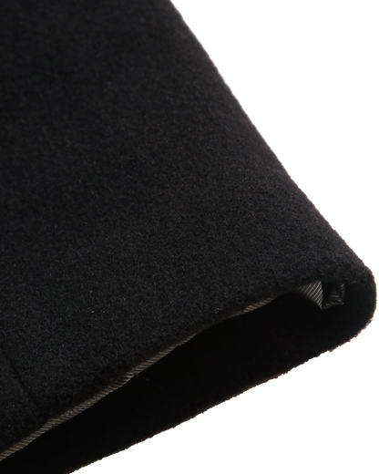 Black Double Breasted Wool Cashmere Overcoat