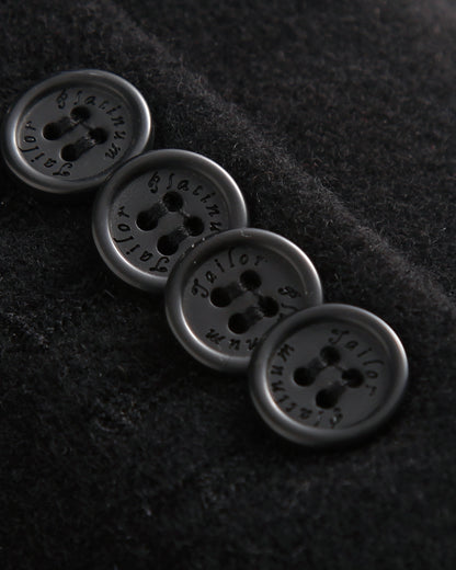 Black Double Breasted Wool Cashmere Overcoat - The Platinum Tailor