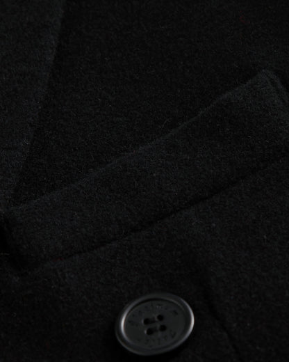 Black Double Breasted Wool Cashmere Overcoat - The Platinum Tailor