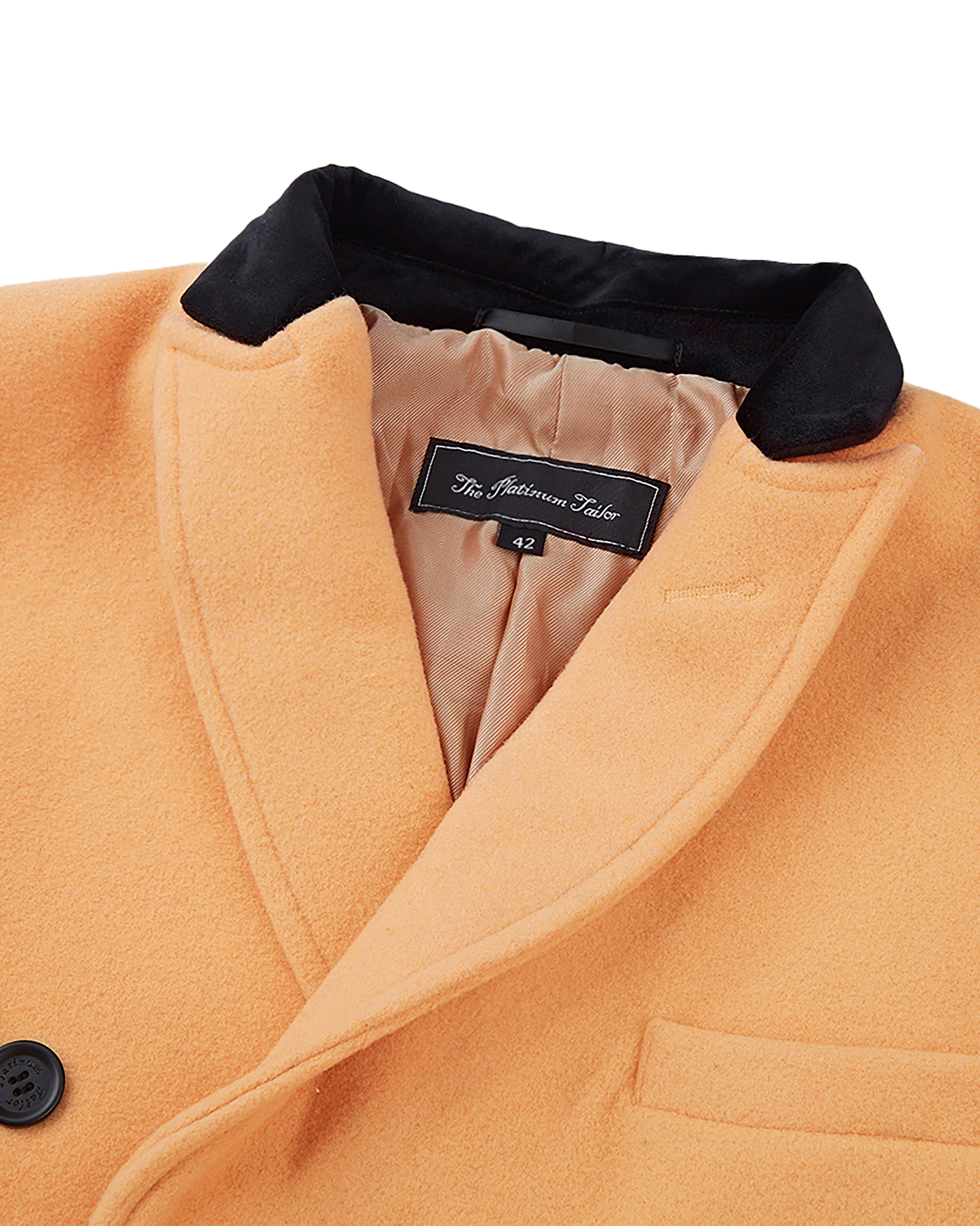 Single breasted sales camel wool coat
