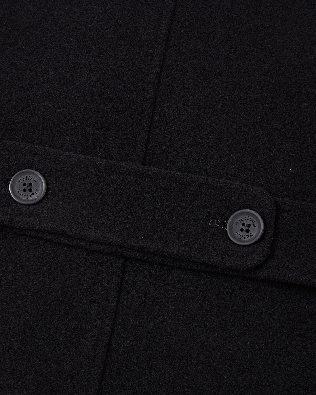Mens Black Wool Polo Coat Double Breasted Peak Lapel Overcoat