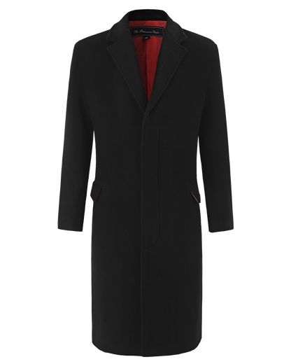 Black crombie coat red lining shop