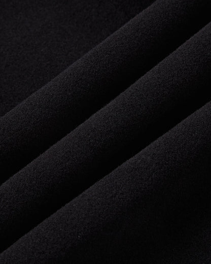 Womens Black Double Breasted Wool Overcoat