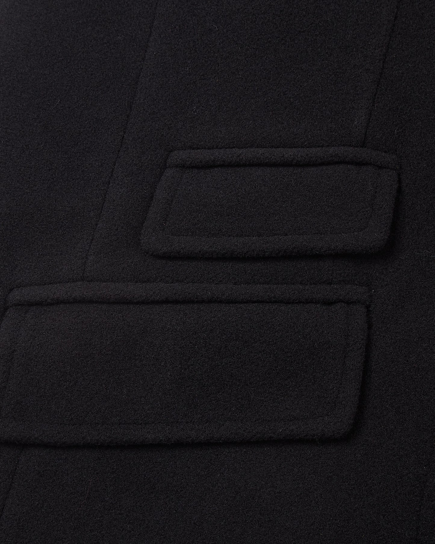 Women's Black Wool Cashmere Covert Overcoat - Black Lining
