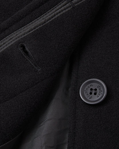 Women's Black Wool Cashmere Covert Overcoat - Black Lining