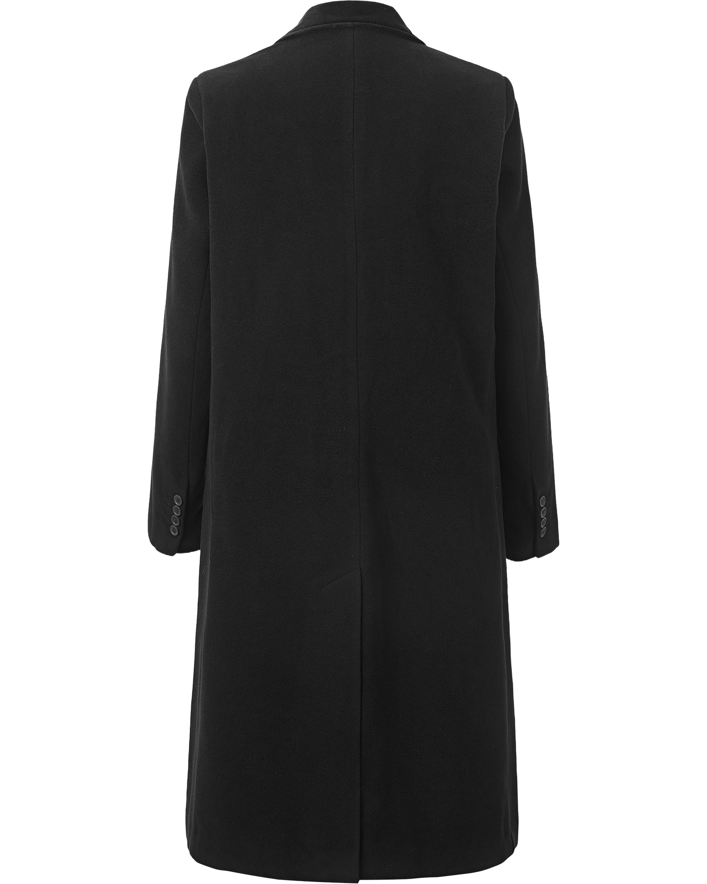 Women's Black Wool Cashmere Covert Overcoat - Black Lining