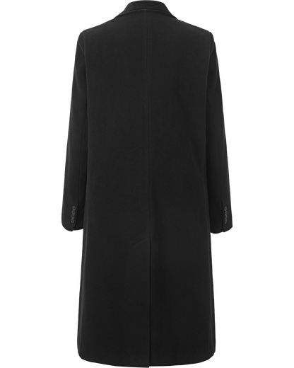 Women's Black Wool Cashmere Covert Overcoat - Black Lining