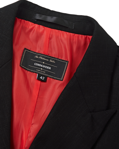 Men's Black Linen Double Breasted Blazer