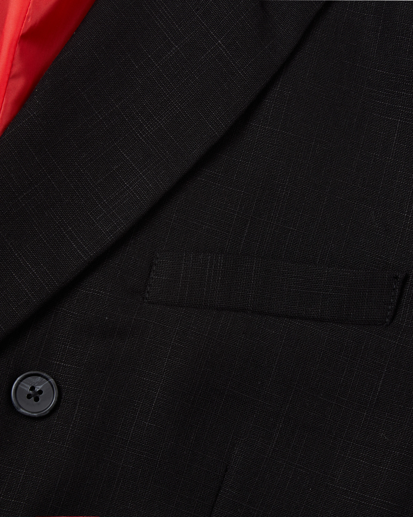 Men's Black Linen Double Breasted Blazer
