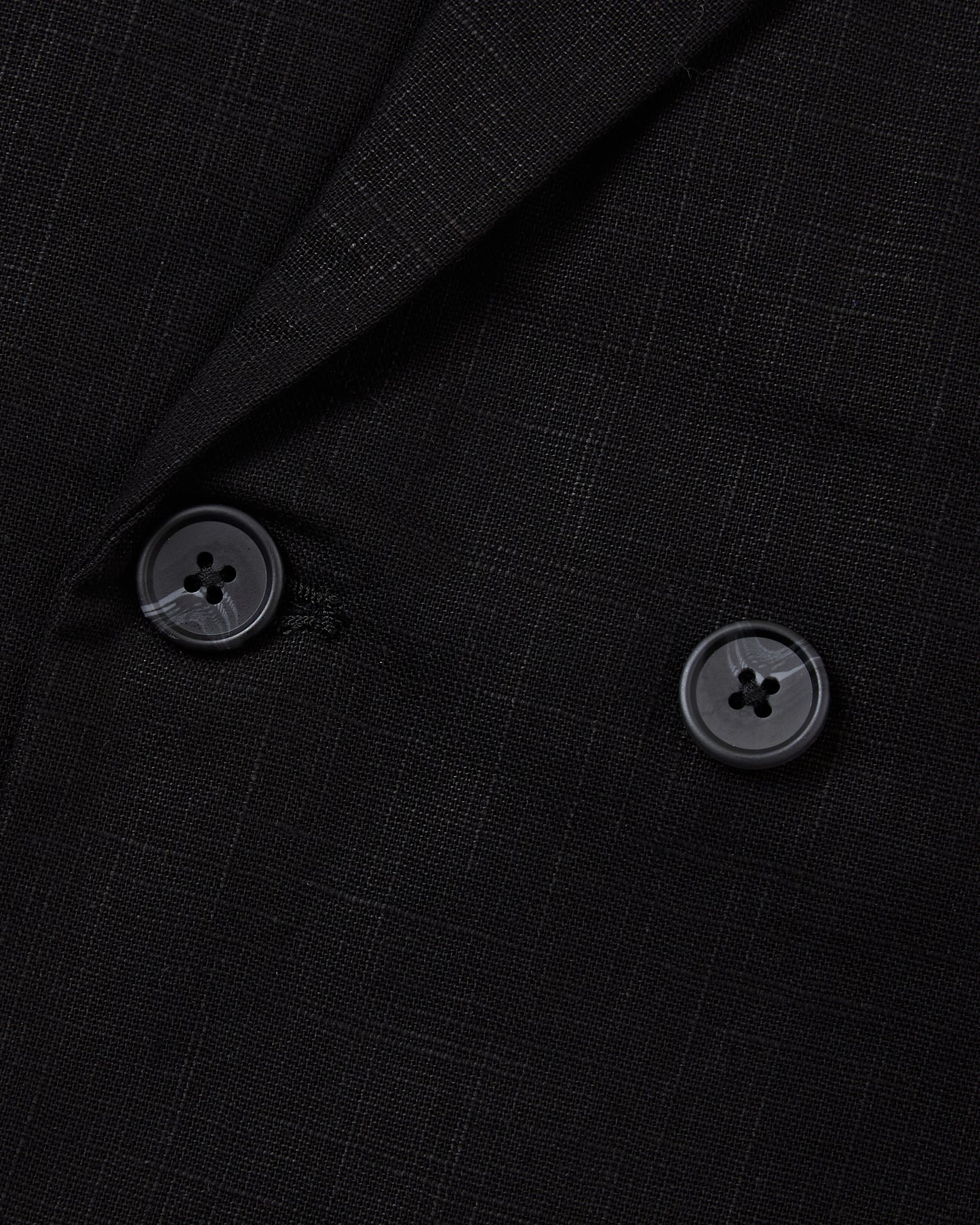 Men's Black Linen Double Breasted Blazer
