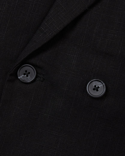 Men's Black Linen Double Breasted Blazer