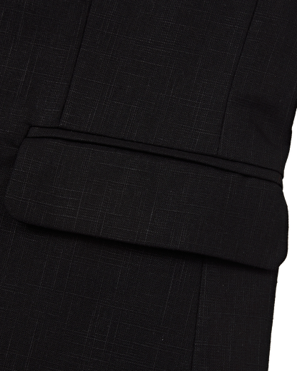 Men's Black Linen Double Breasted Blazer