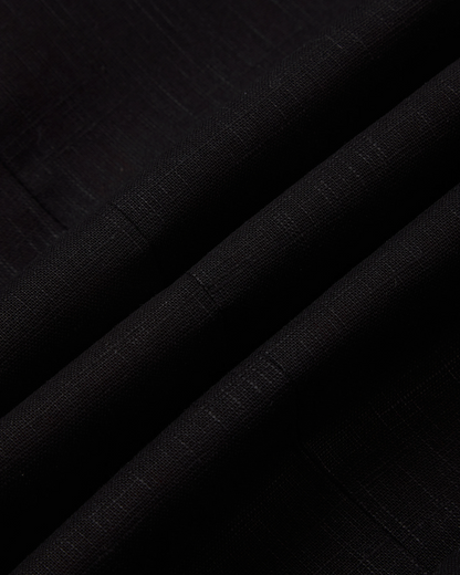Men's Black Linen Double Breasted Blazer