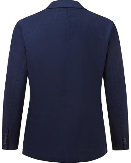 Men's Navy Linen Single Breasted Blazer