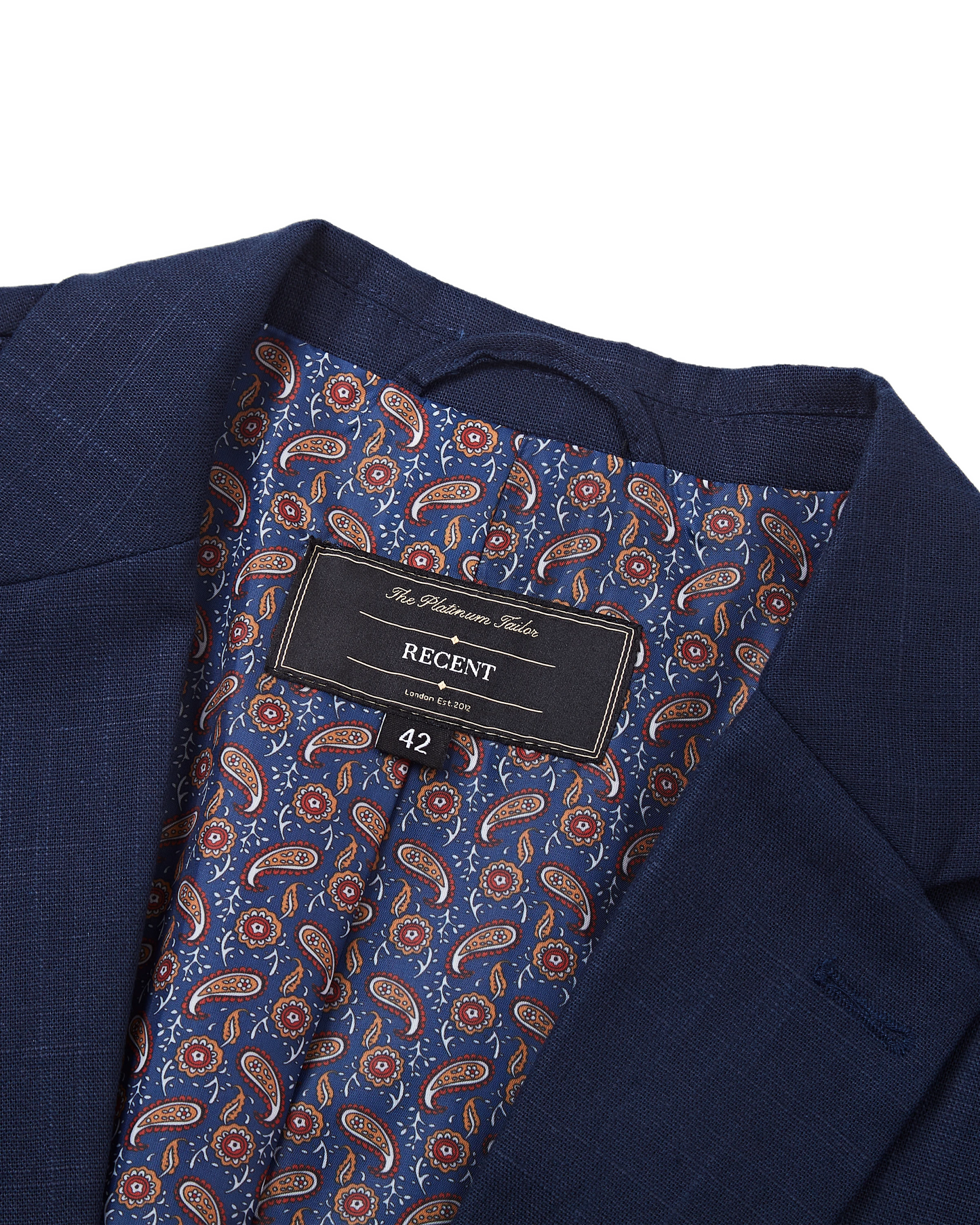 Men's Navy Linen Single Breasted Blazer