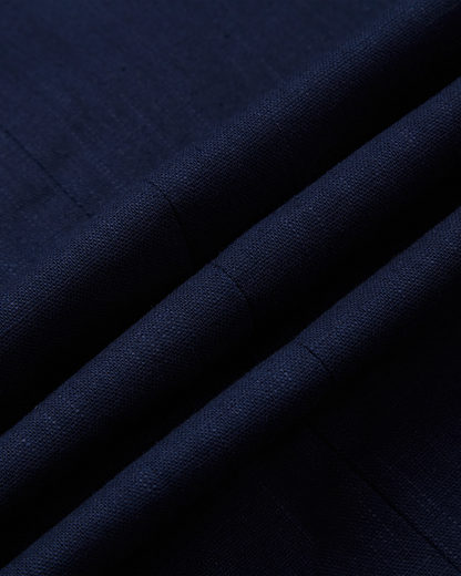 Men's Navy Linen Single Breasted Blazer