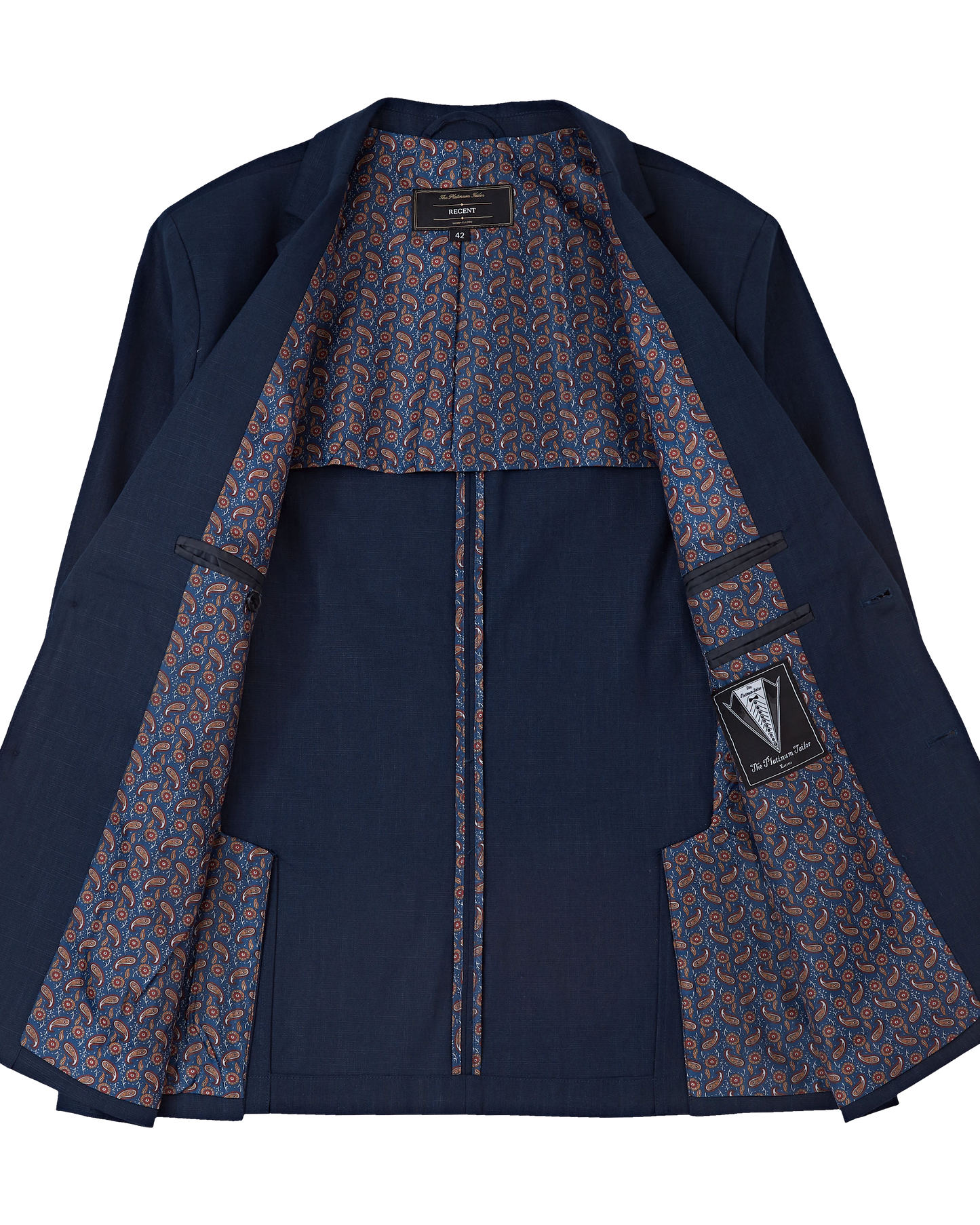Men's Navy Linen Single Breasted Blazer