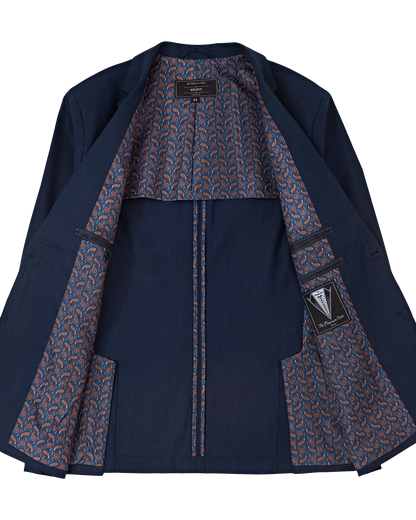 Men's Navy Linen Single Breasted Blazer