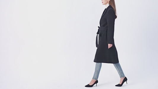 Women's Black Wool Cashmere Long Overcoat